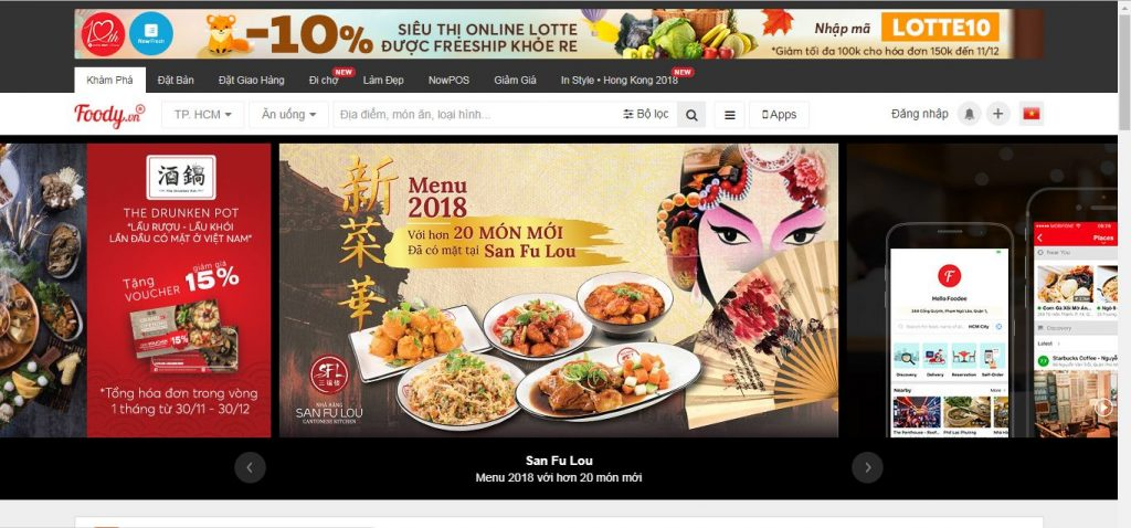 content dịch vụ ăn uống